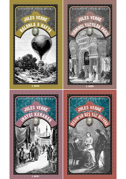 Olağanüstü Yolculuklar 9 - Olağanüstü Yolculuklar 10 - Olağanüstü Yolculuklar 11 - Olağanüstü Yolculuklar 12 - 4 Kitap - Jules Verne