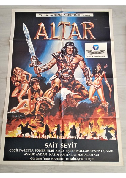 Altar - Sait Seyit Nuri Alço Eşref Kolçak Dönem Baskı Film Afişi ( Yerli Conan ) - 70x100 cm