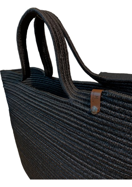Jüt Hasır Görünümlü Plaj Çantası Vegan Poliüretan Malzeme ile Şık Yaz Tasarımı