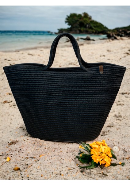 Jüt Hasır Görünümlü Plaj Çantası Vegan Poliüretan Malzeme ile Şık Yaz Tasarımı modelleri