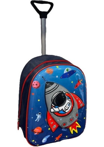 3D Kabartmalı Anaokulu Çekçekli Çanta