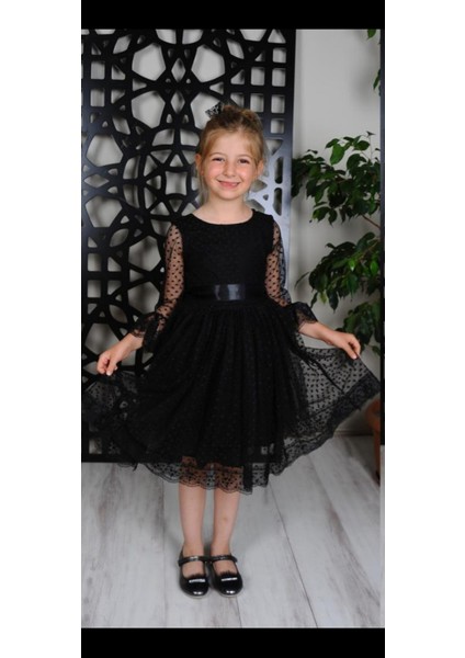 Kız Çocuk Abiye Tül Mezuniyet Elbisesi 6-13 Yaş