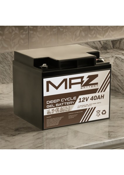 Maz Akü 12 Volt 40 Amper Deep Cycle Jel Akü 12V 40AH Yeni Üretim