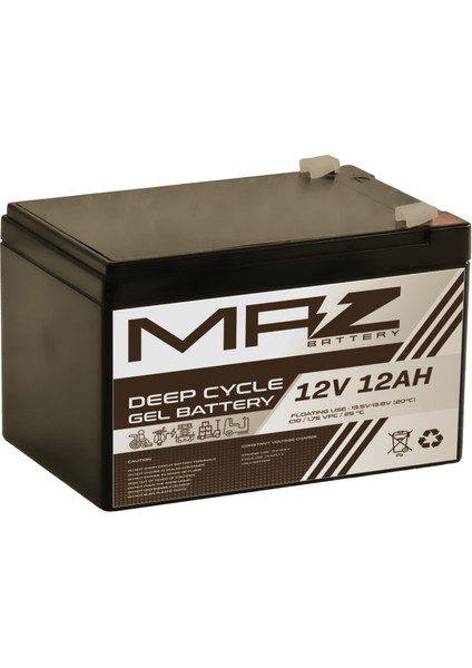 12 Volt 12 Amper Deep Cycle Jel Akü 12V 12AH Yeni Üretim