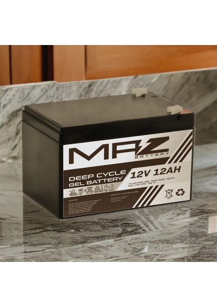 12 Volt 12 Amper Deep Cycle Jel Akü 12V 12AH Yeni Üretim