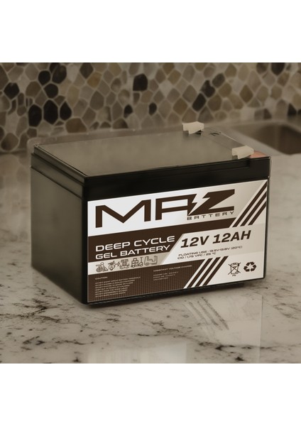12 Volt 12 Amper Deep Cycle Jel Akü 12V 12AH Yeni Üretim
