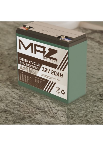 Maz Akü 12 Volt 20 Amper Deep Cycle Jel Akü 12V 20AH Yeni Üretim