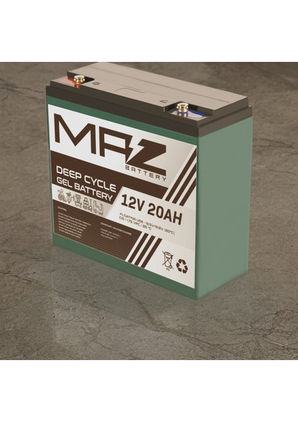 Maz Akü 12 Volt 20 Amper Deep Cycle Jel Akü 12V 20AH Yeni Üretim