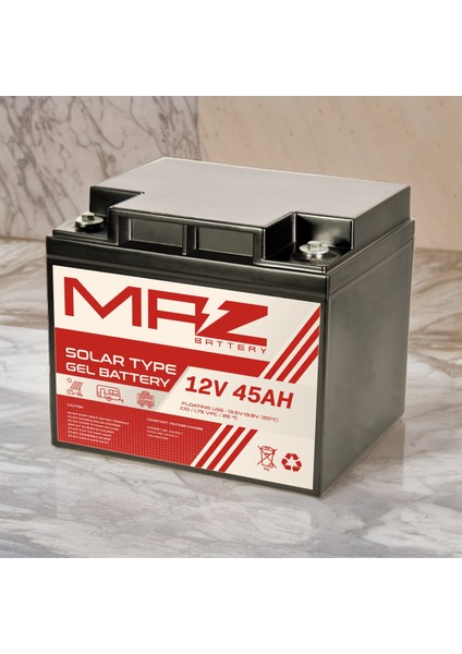 12 Volt 45 Amper Solar Jel Akü 12V 45AH (Yeni Üretim) fiyatları