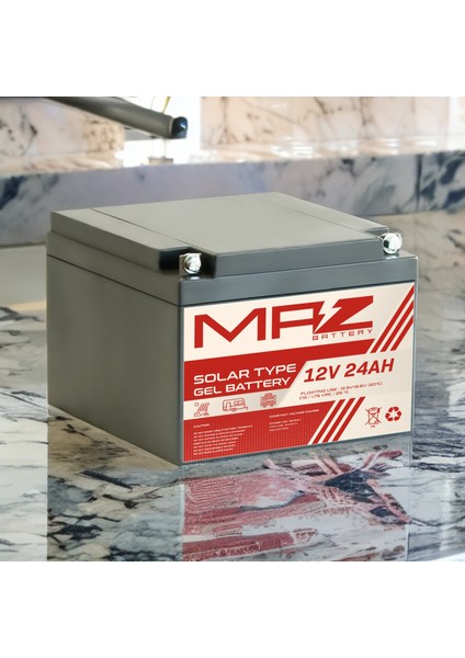 12 Volt 24 Amper Solar Jel Akü 12V 24AH (Yeni Üretim)