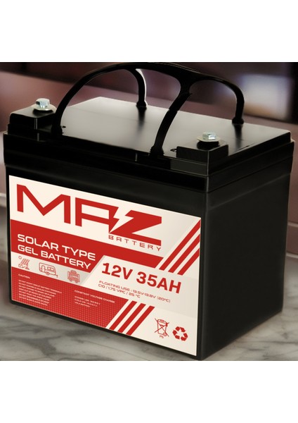 12 Volt 35 Amper Solar Jel Akü 12V 35AH (Yeni Üretim) fiyatları