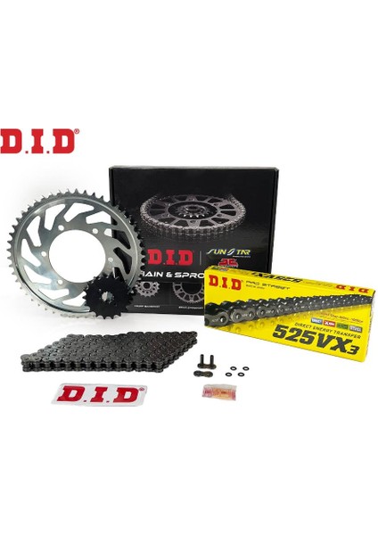 DID-Jt 1999-2013 Honda Xl 1000V Varadero Uyumlu Zincir Dişli Set Çelik Renk