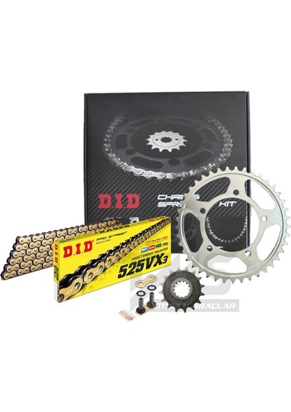 DID-Jt 1999-2013 Honda Xl 1000V Varadero Uyumlu Zincir Dişli Set Gold (Sarı) Renk