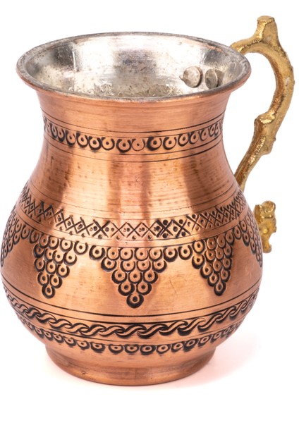 Bakır Germenicia Üzüm Desenli Ayran Bardağı/maşrapa