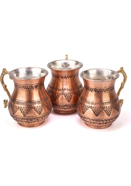 Bakır Germenicia Üzüm Desenli Ayran Bardağı/maşrapa