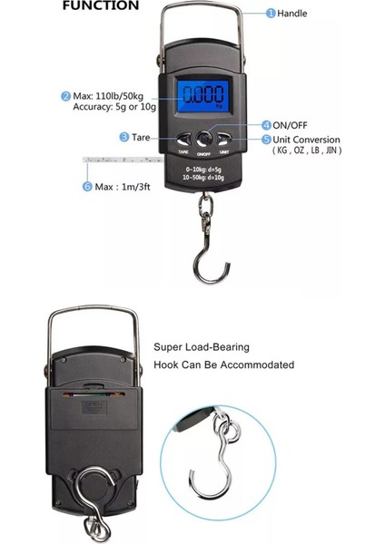 Seyahat Bavul Ağırlık Tartı Dijital Çok Amaçlı Taşınabilir Bagaj Tartısı Max 50 kg