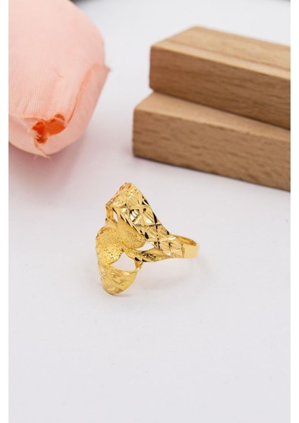 22 Ayar Altın Yüzük Kalemli Işlemeli Tasarım Kadın Yüzük