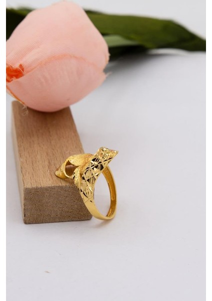 22 Ayar Altın Yüzük Kalemli Işlemeli Tasarım Kadın Yüzük fırsatları