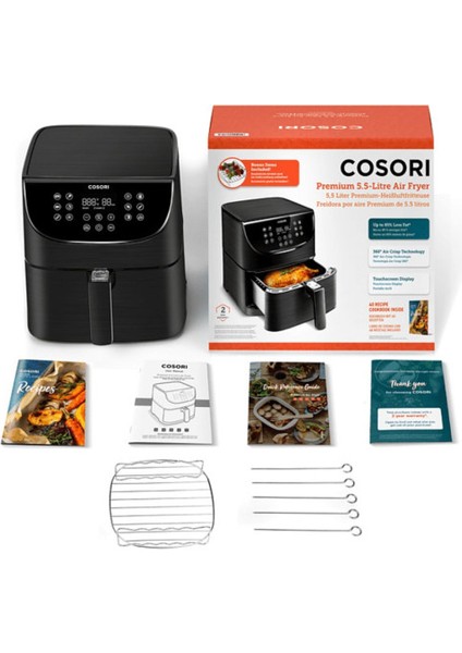 Premium 5.5l Air Fryer Fritöz Siyah fırsatları