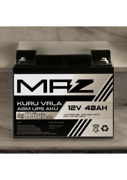 12 Volt 40 Amper (Ah) Kuru Agm Vrla Güç Kaynağı Ups Akü fırsatları