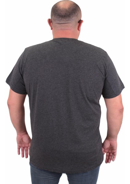 Büyük Beden Basic Tişört 11100 Antrasit Melanj modelleri