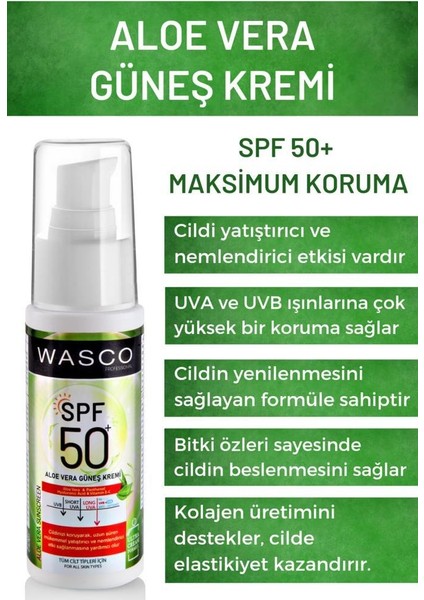 Aloe Vera Özlü Yüksek Koruyuculu 50 Spf+ Yatıştırıcı, Nemlendirici Güneş Kremi