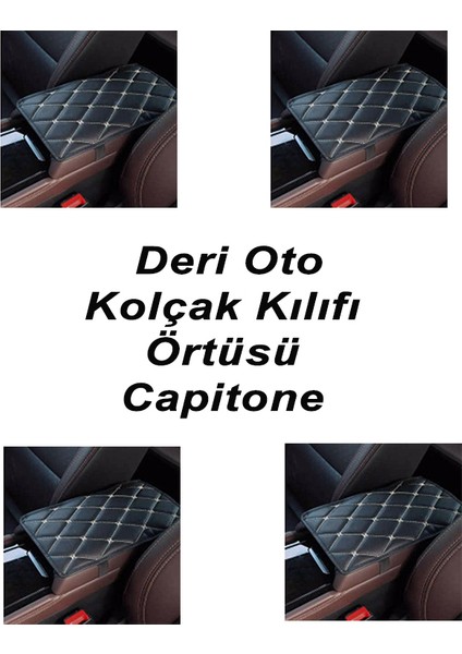 Mini One (2004-2012 R52 R57) Deri Oto Kolçak Kılıfı Örtüsü Capitone Süngerli Beyaz Nakışlı