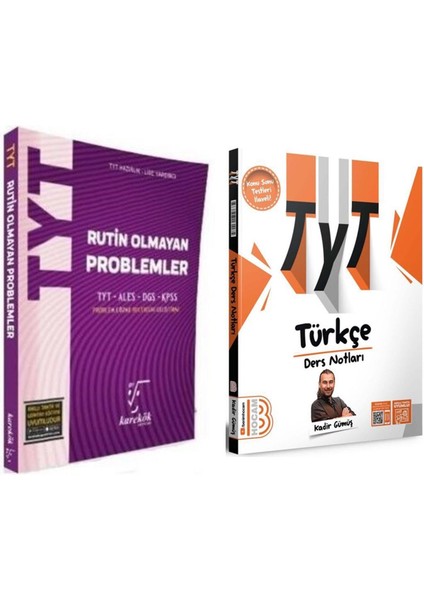 TYT Türkçe Video Ders Notları ve Karekök Rutin Olmayan Problemler Soru Bankası 2 Kitap