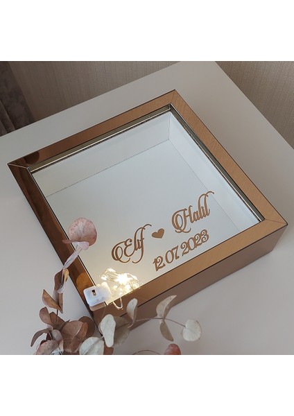 isimli ve Ledli 25X25 cm Verda Anı Çerçevesi-6 cm Derinlikli Anı Çerçevesi Gül Kutusu! Bronz fırsatları