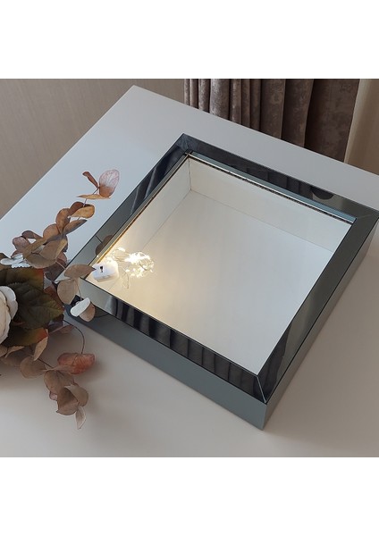 ledli 25X25 cm Verda Anı Çerçevesi-6 cm Derinlikli Anı Çerçevesi Gül Kutusu! Füme modelleri