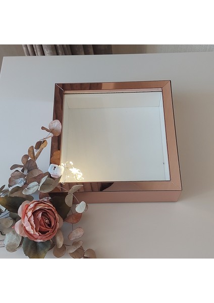ledli 25X25 cm Verda Anı Çerçevesi-6 cm Derinlikli Anı Çerçevesi Gül Kutusu! Rose