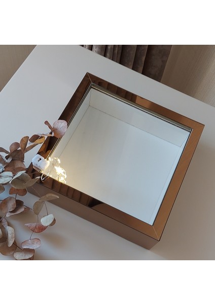 ledli 25X25 cm Verda Anı Çerçevesi-6 cm Derinlikli Anı Çerçevesi Gül Kutusu! Rose