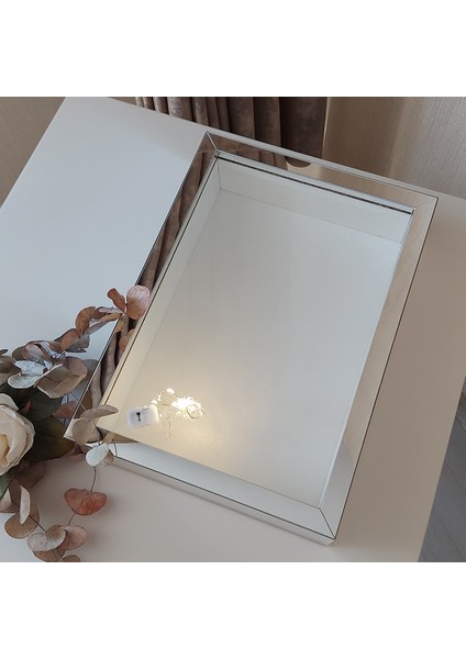 ledli 25X35 cm Verda Anı Çerçevesi-6 cm Derinlikli Anı Çerçevesi Gül Kutusu! Gümüş