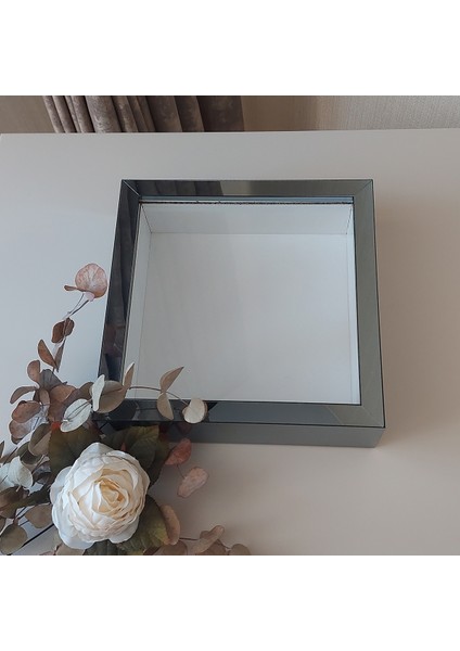 25X25 cm Verda Anı Çerçevesi-6 cm Derinlikli Anı Çerçevesi Gül Kutusu! Füme