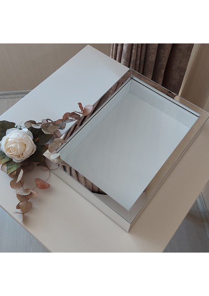 25X35 cm Verda Anı Çerçevesi-6 cm Derinlikli Anı Çerçevesi Gül Kutusu! Gümüş