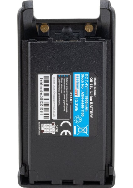 ASN-446-1100 QB-33L Dc 7.4V 1800MAH Lı-Ion Batarya