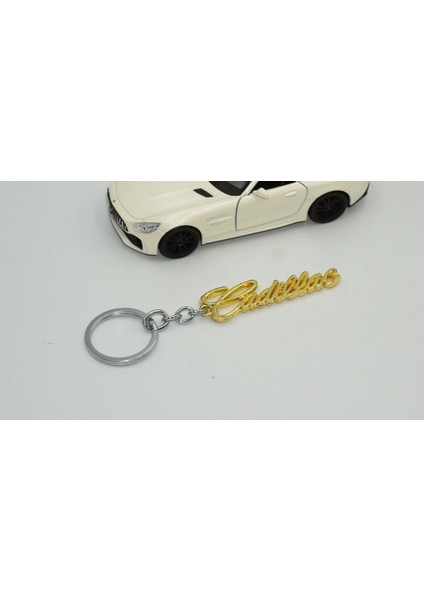 Cadillac Logo Krom Metal Çift Yön Anahtarlık