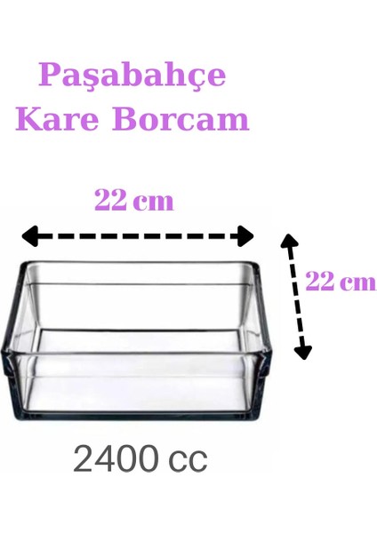 Premium Borcam Kare Tepsi Servis Fırın Tepsisi 2'li