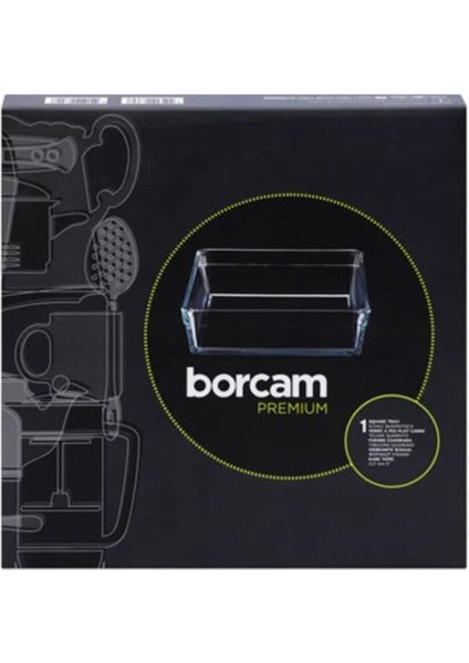 Premium Borcam Kare Tepsi Servis Fırın Tepsisi 2'li