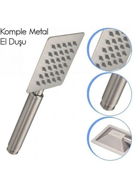 Kireç Kırıcılı 304 Kalite Paslanmaz Inox Düz Duş Başlığı