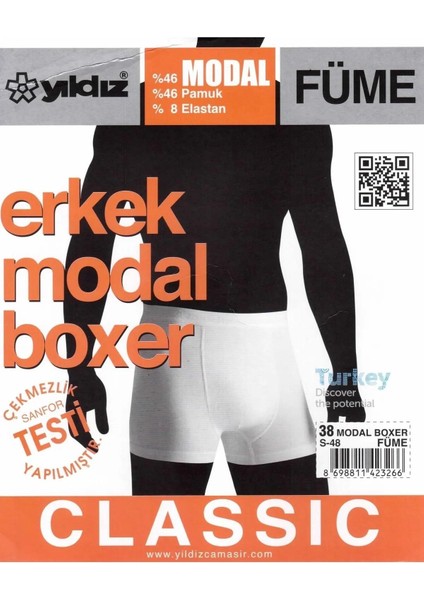 Erkek Modal Likralı Boxer 37/42 - 6 Adet modelleri