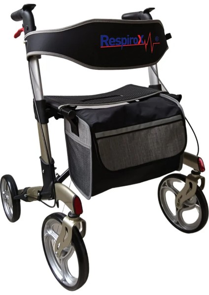 Rr-04 Çantalı Lüks Gri Rolatör Alüminyum Katlanır