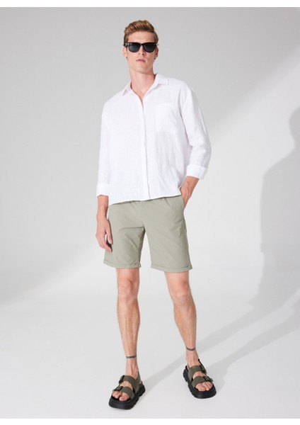 Normal Bel Slim Fit Yeşil Erkek Bermuda Şort A261JONP581TF121/T- fiyatları