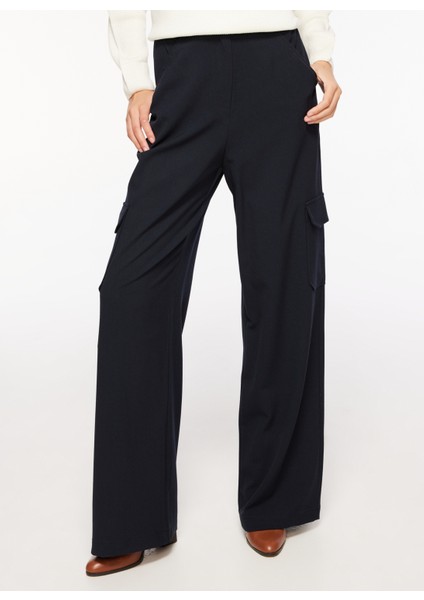 Düşük Bel Loose Fit Lacivert Kadın Pantolon F3WL-PNT21 modelleri