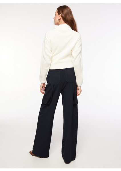 Düşük Bel Loose Fit Lacivert Kadın Pantolon F3WL-PNT21 indirimleri