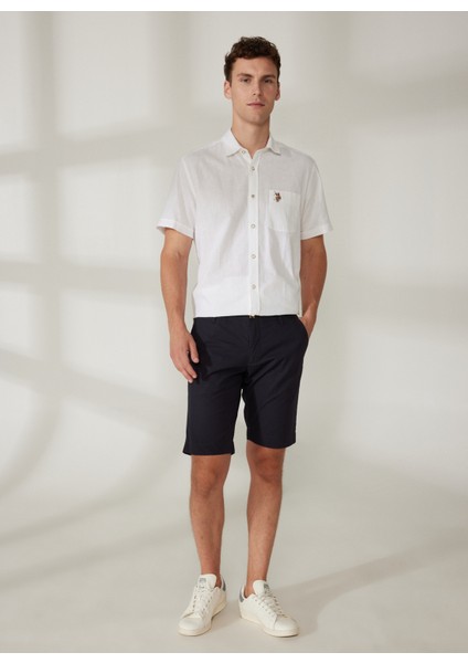 Normal Bel Slim Fit Koyu Mavi Erkek Bermuda Şort A261NAT99NG332-