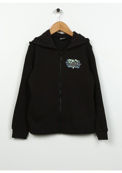 Düz Erkek Siyah Sweatshırt 67683101 Ess Mıx Mtch Full-Zip Hood