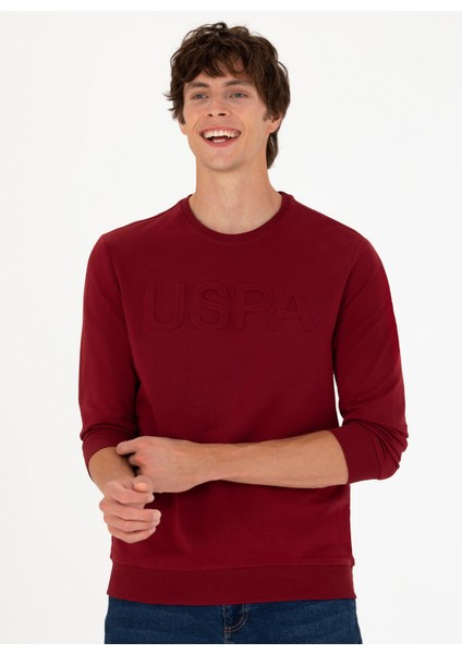Bisiklet Yaka Bordo Erkek Sweatshirt JELLYSK023