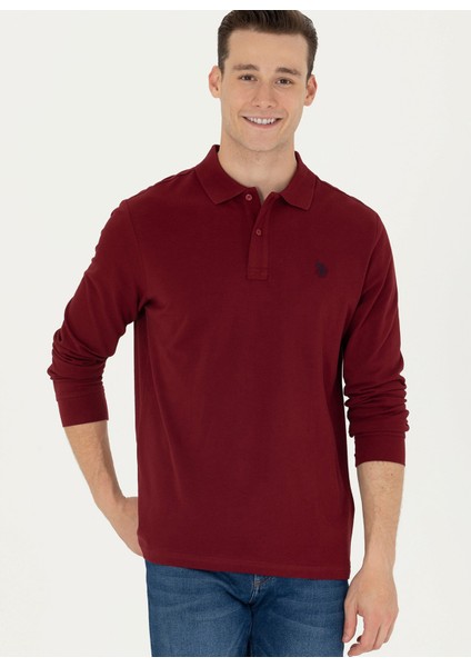Polo Yaka Bordo Erkek Sweatshirt GTP01SK023