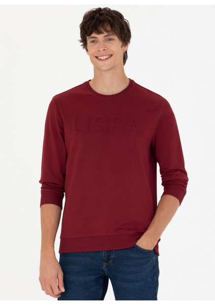 Bisiklet Yaka Bordo Erkek Sweatshirt JELLYSK023